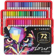 🎨 vibrant hethrone markers for adult coloring - 72 color dual tip brush pens unleash creativity logo