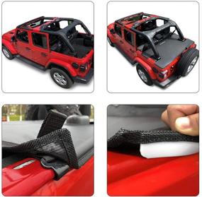 img 3 attached to Shadeidea Tonneau Cover for Jeep Wrangler JLU (2018-Current): 4 Door Rear Trunk Cargo Vinyl Cover JL Unlimited Tailgate Ton Cover in Black with 3-Year Warranty