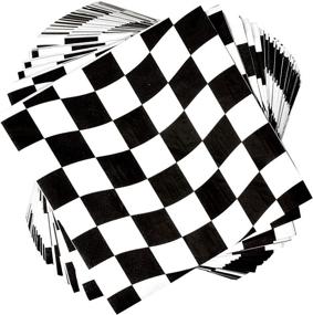 img 2 attached to Checkered Racing Party Supplies: Tableware Set with Plates, Cups, Napkins – Perfect for Racecar Themed Birthday Party!