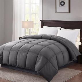 img 4 attached to 🌟 STAR'S TRIP All-Season Queen Comforter: Fluffy Dark Grey Bedding, 88"x88