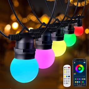 img 4 attached to 48ft RGBW LED Outdoor String Lights, Waterproof & Shatterproof, Dimmable, Perfect for Birthdays, Weddings, Anniversaries, Christmas, Halloween