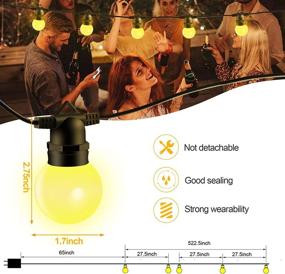 img 1 attached to 48ft RGBW LED Outdoor String Lights, Waterproof & Shatterproof, Dimmable, Perfect for Birthdays, Weddings, Anniversaries, Christmas, Halloween