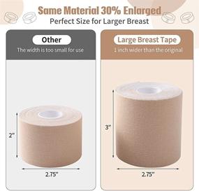 img 1 attached to 👙 XL Breast Lift Tape for Large Breasts - Okela Bob Lift Tape for Breathable Support, Athletic Activities, Fashion & Kinesiology - Includes Reusable Beige Breast Covers