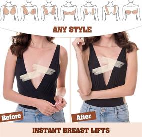 img 2 attached to 👙 XL Breast Lift Tape for Large Breasts - Okela Bob Lift Tape for Breathable Support, Athletic Activities, Fashion & Kinesiology - Includes Reusable Beige Breast Covers