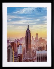 img 4 attached to 🖼️ Frame Amo 22x28 Black Picture Frame with White Mat - Ideal for 18x24 Image, 1 Inch Border, Acrylic Face │ Shop Now!