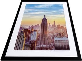 img 2 attached to 🖼️ Frame Amo 22x28 Black Picture Frame with White Mat - Ideal for 18x24 Image, 1 Inch Border, Acrylic Face │ Shop Now!