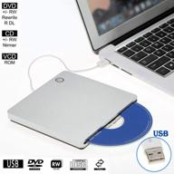 📀 versatile usb3.0 external cd dvd drive burner player: portable slim automatic slot-loading superdrive for windows & mac os (dvd2.0) logo