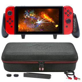 img 4 attached to 🎮 Satisfye – ZenGrip Pro Elite Bundle: Best Nintendo Switch Accessories Pack with Grip, Elite Case, USB A-C Cable, Bonus Thumbsticks and JoyCon Rail