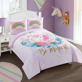 img 3 attached to 🦄 Набор постельного белья Heritage Kids Full Size Light Pink Unicorn and Rainbow - Ультра-мягкий, Легкостираемый Микрофибра для Детей и Малышей.