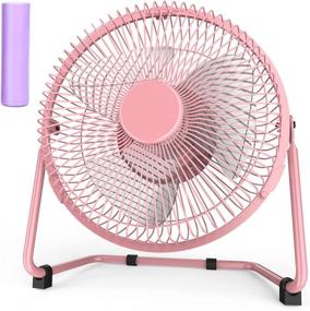 img 4 attached to USB Rechargeable Desk Fan with 9-Inch Blades, 6700mAh Battery Operated, Mini Portable Fan with Strong Airflow at 2 Speeds, Quiet and 360° Rotation, Small Personal Fan for Home, Office, Outdoor, and Travel