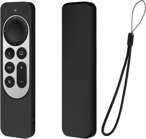 img 4 attached to 📺 Protective Silicone Cover with Lanyard for Apple TV 4K 6th Gen Siri Remote - Black