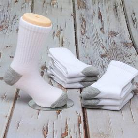 img 1 attached to 🧦 Cooraby 15 Pack Boys' Crew Socks: Classics Ribbed Support Athletic Kids Socks - Buy Now!