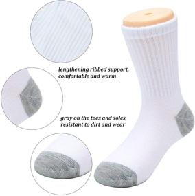 img 3 attached to 🧦 Cooraby 15 Pack Boys' Crew Socks: Classics Ribbed Support Athletic Kids Socks - Buy Now!