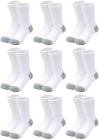 img 4 attached to 🧦 Cooraby 15 Pack Boys' Crew Socks: Classics Ribbed Support Athletic Kids Socks - Buy Now!