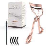 💫 elda eyelash curler set - golden professional lash curler for women with brush & refill pads - no pinching, fits all eye shapes - enhance and curl your lashes! logo