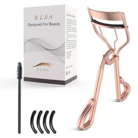 img 4 attached to 💫 ELDA Eyelash Curler Set - Golden Professional Lash Curler for Women with Brush & Refill Pads - No Pinching, Fits All Eye Shapes - Enhance and Curl Your Lashes!