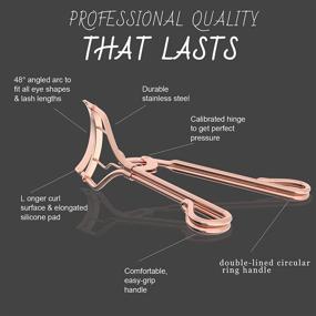 img 2 attached to 💫 ELDA Eyelash Curler Set - Golden Professional Lash Curler for Women with Brush & Refill Pads - No Pinching, Fits All Eye Shapes - Enhance and Curl Your Lashes!