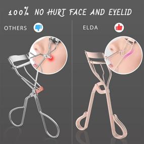 img 3 attached to 💫 ELDA Eyelash Curler Set - Golden Professional Lash Curler for Women with Brush & Refill Pads - No Pinching, Fits All Eye Shapes - Enhance and Curl Your Lashes!