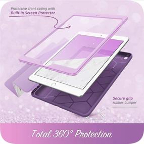 img 2 attached to 💜 i-Blason Cosmo Case for iPad 9th/8th/7th Gen & iPad 10.2 (2021/2020/2019) - Full-Body Trifold with Screen Protector, Smart Cover Auto Sleep/Wake & Pencil Holder - Ameth