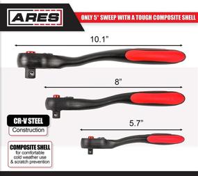img 3 attached to 🔧 ARRES 42033: Премиум набор головок с трещоткой из хром-ванадиевой стали с 72 зубцами и точностью - полностью состоящий из композитного корпуса - противоотклонный рукоятка для идеального контроля - быстрое снятие и обратимые головки - идеальный набор инструментов для мужчин.