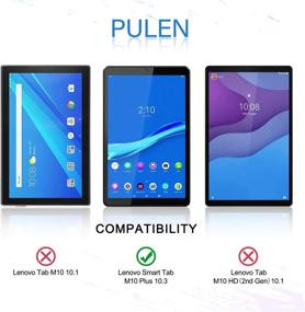 img 3 attached to 📱 Pulen [2-упаковка] закаленное стекло защитное стекло для Lenovo Tab M10 Plus 10.3 дюйма - HD антицарапать, без пузырей, твердость 9H