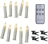 🕯️ gedengni battery-operated remote control led christmas tree taper candles with remote and detachable clips for weddings, vigil, and menorah (4'', ivory), pack of 10 логотип