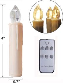 img 1 attached to 🕯️ Gedengni Battery-Operated Remote Control LED Christmas Tree Taper Candles with Remote and Detachable Clips for Weddings, Vigil, and Menorah (4'', Ivory), Pack of 10