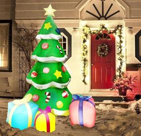 img 3 attached to 🎄 Enhance Your Holiday Spirit with Joiedomi 7 Foot LED Light Up Giant Christmas Tree Inflatable: A Perfect Indoor/Outdoor Yard Garden Decoration with 3 Gift Wrapped Boxes