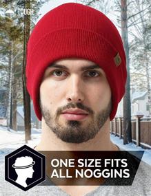 img 3 attached to Cuffed Knit Beanie Winter Hats for Men and Women: Warm, Soft, and Stretchy Daily Ribbed Lightweight Toboggan Cap