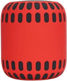 img 4 attached to Oriolus Silicone Case Cover For Apple HomePod Smart Speaker (Red)