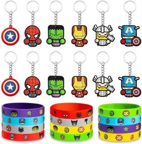 img 4 attached to 6Sisc Superhero Bracelets Keychains Party Favors Wristbands