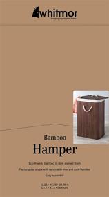 img 1 attached to 🎍 Bamboo Laundry Hamper with Convenient Rope Handles, 12.25x16.25x23.375, Dark Stain by Whitmor