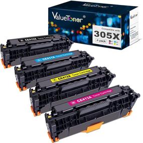 img 4 attached to Valuetoner Remanufactured Toner Cartridge Replacement for HP 305A 305X Printer (4-Pack) - CE410A CE410X CE411A CE412A CE413A, Compatible with Laserjet Pro 400 M451dn M451nw M475dn M475dw M451dw M375nw