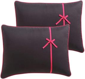 img 1 attached to Stylish and Cozy: VCNY Home Sophie Polka Dot Bed-in-a-Bag Comforter Set - Full Size, Black/Pink Combo