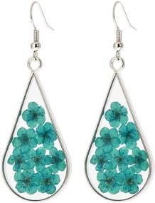 img 4 attached to BaubleStar Dried Flowers Teardrop Earrings – Drop Dangle Fashion Jewelry with Pressed Flower Design