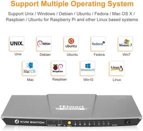 img 1 attached to 🖥️ TESmart 4K 4x1 KVM Switch: Boost Productivity with 4 HDMI Ports, 3840 x 2160 Resolution @ 30Hz, USB 2.0 Device Control, and 2 KVM Cables - Grey