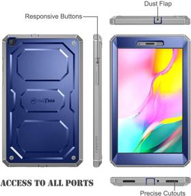 img 1 attached to Fintie Shockproof Case for Samsung Galaxy Tab A 8.0 2019 - Tuatara Rugged Hybrid Bumper Cover with Built-in Screen Protector (Navy)