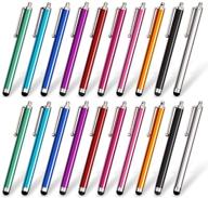 🖊️ homedge stylus set of 20 pack: universal capacitive touch screen stylus compatible with ipad, iphone, samsung, kindle touch and all devices – 10 color variety logo