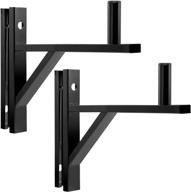 lyxpro wall mount speaker bracket set of 2 pair heavy duty metal supports 90 lbs. weight capacity interchangeable posts black - lyxwsb15b for professional audio pa speaker holder logo