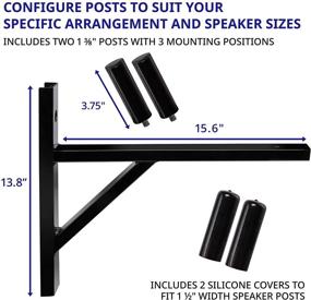 img 3 attached to LyxPro Wall Mount Speaker Bracket Set of 2 Pair Heavy Duty Metal Supports 90 Lbs. Weight Capacity Interchangeable Posts Black - LYXWSB15B for Professional Audio PA Speaker Holder