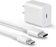 🔌 amoner 20w стеновая зарядка usb c для iphone 12 и ipad pro - быстрая зарядка с сертифицированным зарядным устройством usb-c pd и кабелем lightning из сертифицированного mfi. логотип