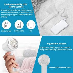 img 1 attached to 🧼 Lint Remover Fabric Shaver by Avirhoo - Rechargeable Sweater Shaver with Roll Tape, 2 Stainless Steel Blades - Easy Fuzz Removal for Clothes, Sweaters, Couches, Blankets