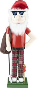 img 4 attached to Traditional Wooden Golfing Santa Nutcracker: Festive Christmas Décor for Shelves and Tables - Clever Creations