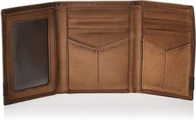 img 1 attached to Fossil Men's Brown Leather Trifold Wallet - Stylish and Functional Accessories
