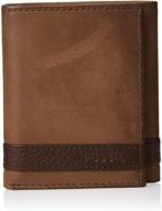 fossil men's brown leather trifold wallet - stylish and functional accessories logo