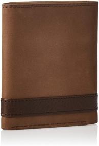 img 3 attached to Fossil Men's Brown Leather Trifold Wallet - Stylish and Functional Accessories