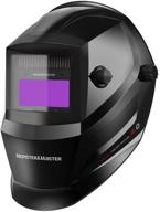 large viewing screen auto darkening welding helmet 🎚️ with 2 arc sensors and wide shade - monster&amp;master mm-wh-003 logo