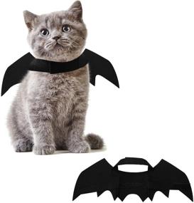 img 2 attached to 🦇 3-Piece Pet Halloween Vampire Costume Set: Pet Bat Wings Vampire Cloak with Wizard Hat for Halloween Party and Pet Cosplay