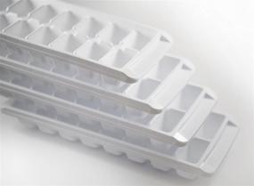 img 1 attached to Kitch Easy Release White Ice Cube Tray, Set of 4, 16-Cube Trays - Total of 64 Cubes