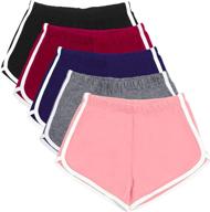 5-pack women's cotton yoga dance short pants: sporty summer athletic cycling hiking shorts for sports logo